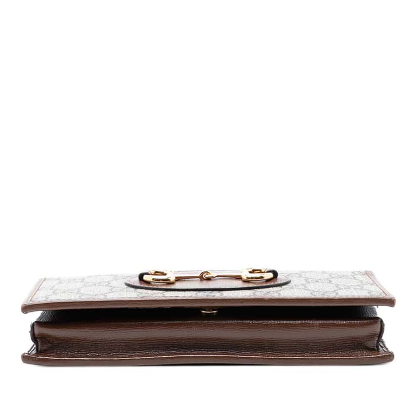 Gucci GG Supreme Horsebit 1955 Wallet On Chain Brown Canvas Good condition - Inside View