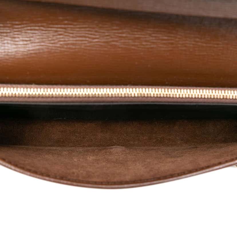 Gucci GG Supreme Horsebit 1955 Wallet On Chain Brown Canvas Good condition - Model View