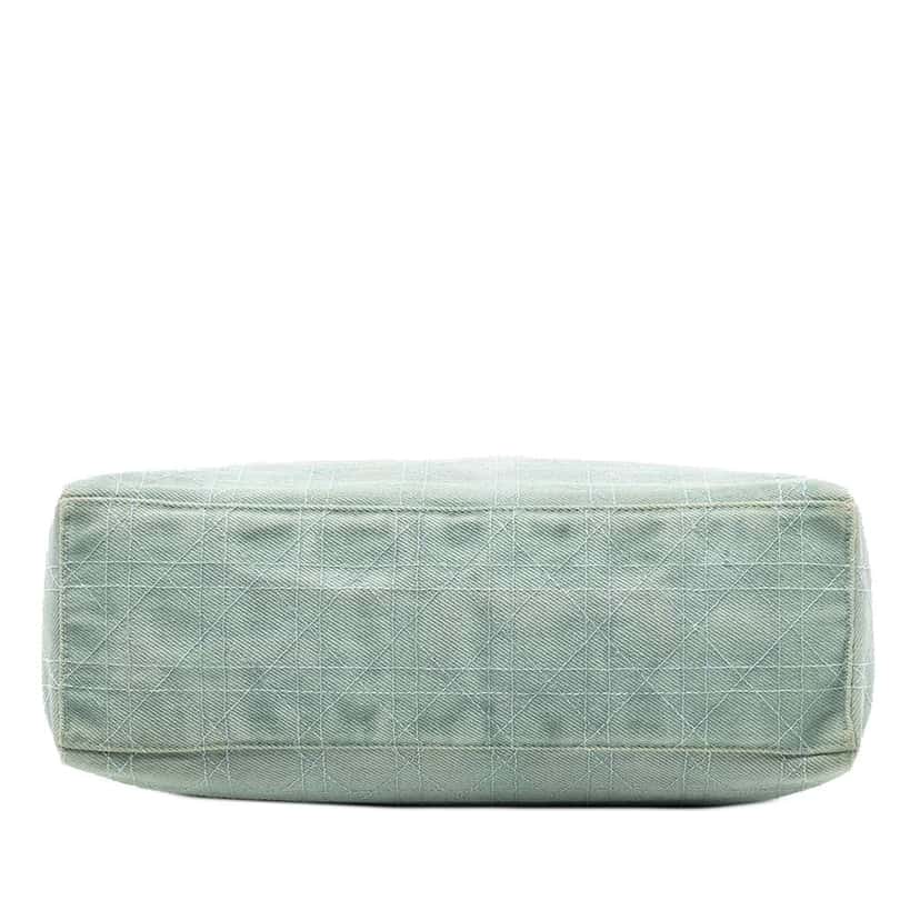 Dior Large Denim Cannage Acrylic Handles Lady Dior Blue Denim Good condition - Inside View