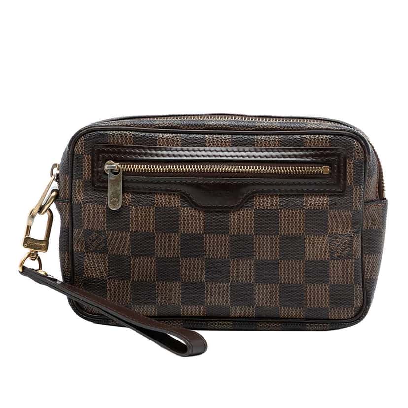 Louis Vuitton Damier Ebene Pochette Billets Macao Brown Good condition - Front View
