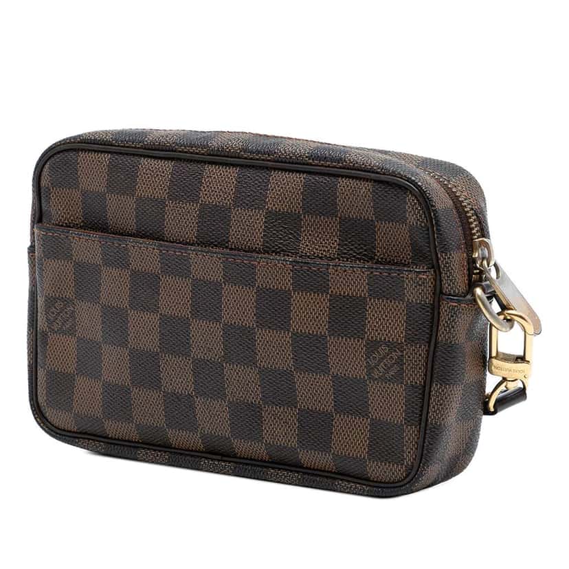 Louis Vuitton Damier Ebene Pochette Billets Macao Brown Good condition - Back View