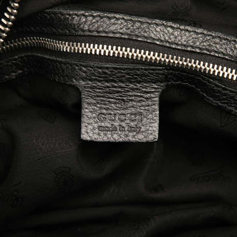 Gucci Medium Leather Bamboo Jungle Hobo Black Leather Good condition - Box View