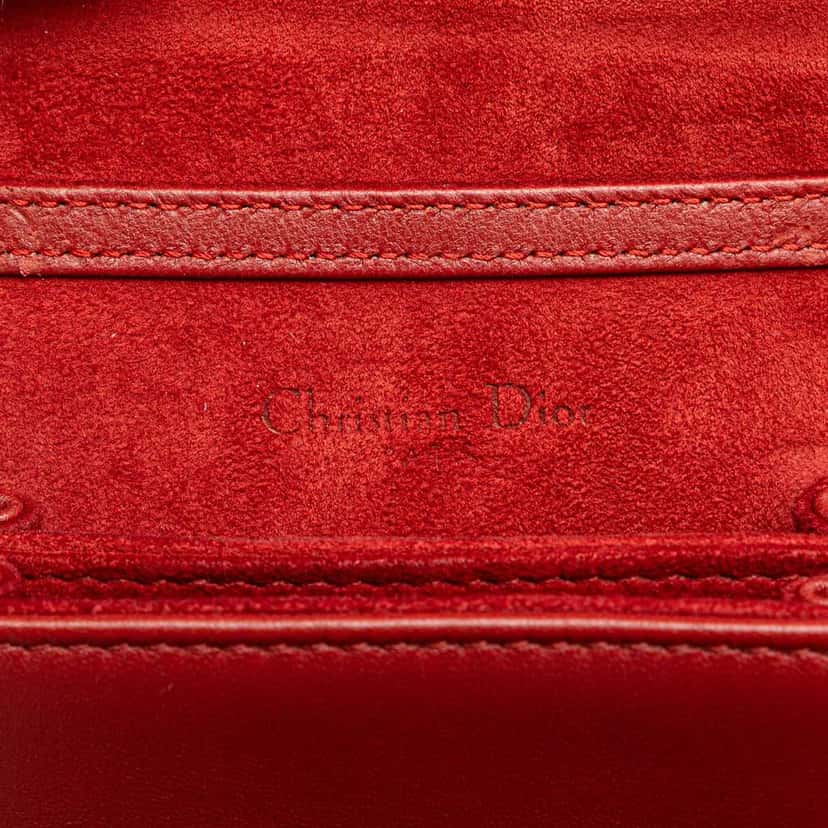 Dior Studded Lambskin Vertical Diorama Crossbody Red Leather Very good condition - Box View
