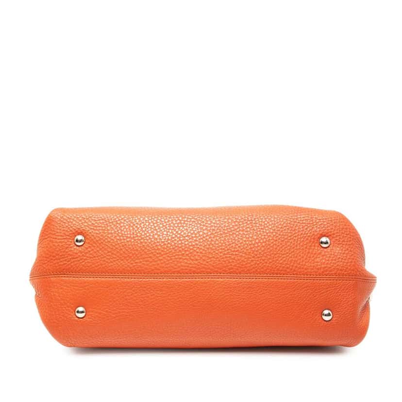 Salvatore Ferragamo Medium Leather Gancini Sofia Satchel Orange Leather Good condition - Inside View