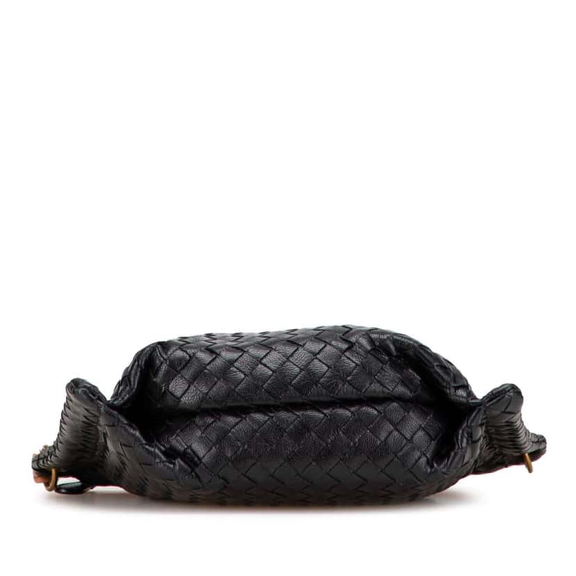 Bottega Veneta Nappa Intrecciato Shoulder Bag Black Leather Good condition - Inside View