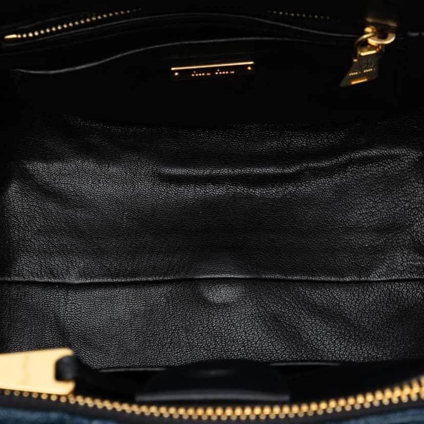 Miu Miu Denim Grommet Biker Twin Pocket Tote Blue Denim Good condition - Model View