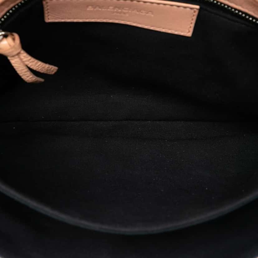 Balenciaga Chevre Motocross Classic Metallic Edge Envelope Clutch with Strap Pink Leather Good condition - Model View