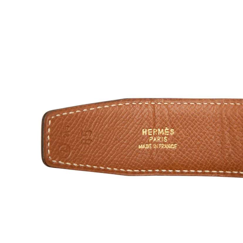 Hermès Box Calf Horse Buckle Belt Black Leather Good condition - Box View