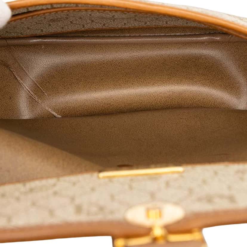 Dior Honeycomb Coated Canvas Crossbody Brown Canvas Good condition - Model View