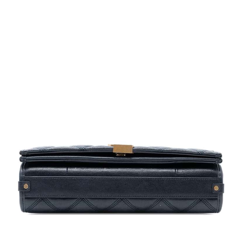 Saint Laurent Mini Quilted Lambskin Becky Chain Shoulder Bag Black Leather Good condition - Inside View