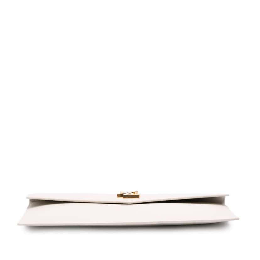 Saint Laurent Grain De Poudre Uptown Pouch White Leather Good condition - Inside View