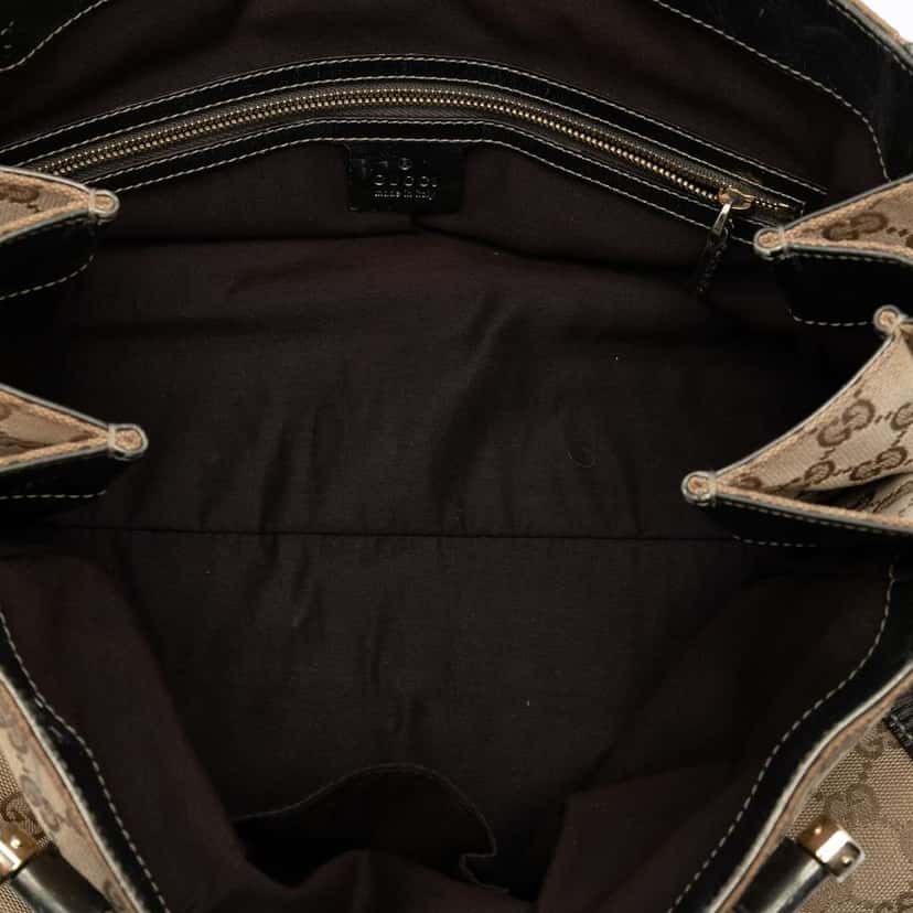 Gucci GG Canvas Bamboo Dialux Pop Tote Brown Canvas Good condition - Model View