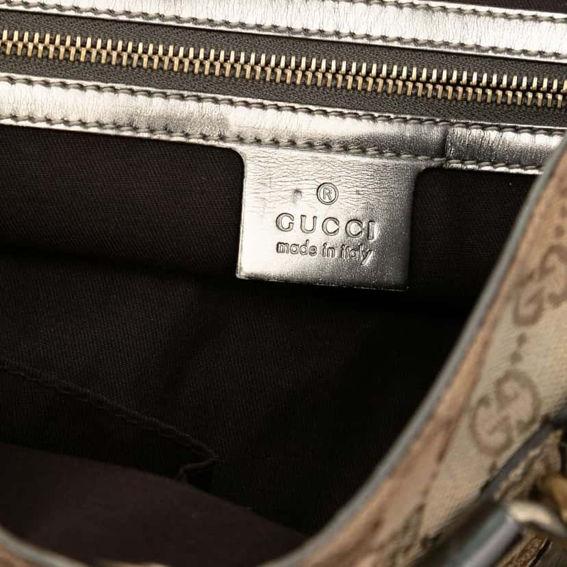 Gucci GG Canvas Bamboo Dialux Pop Tote Brown Canvas Good condition - Box View