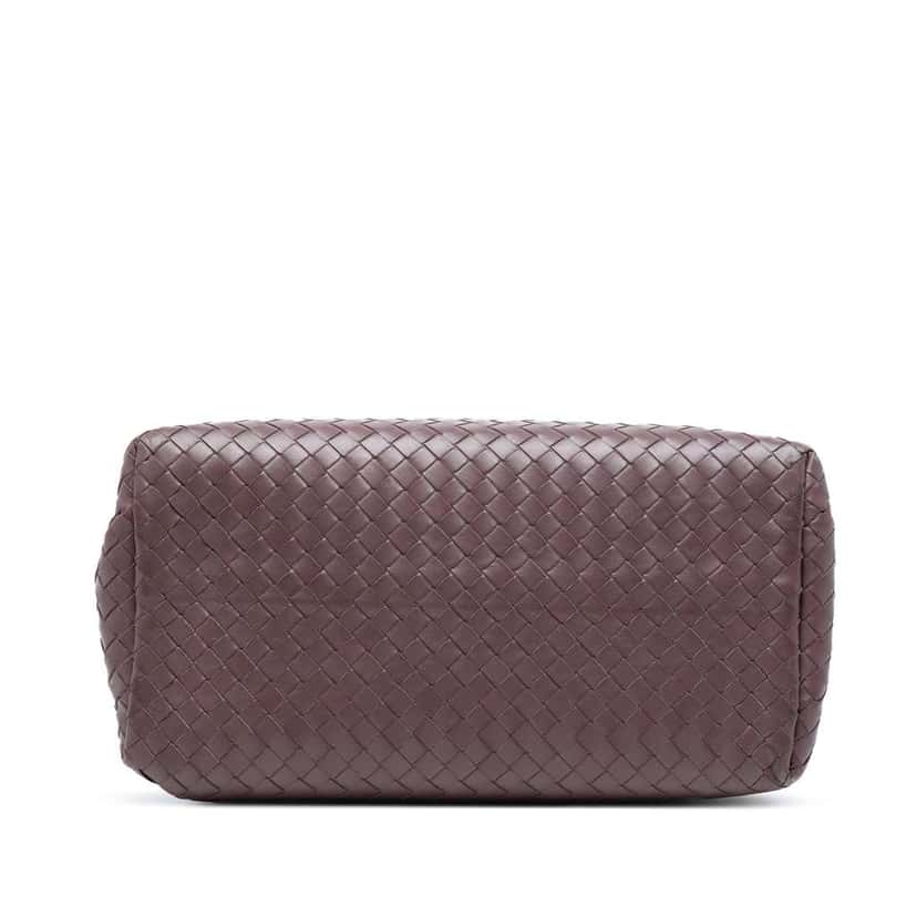 Bottega Veneta Small Nappa Intrecciato Roma Satchel Red Leather Good condition - Inside View