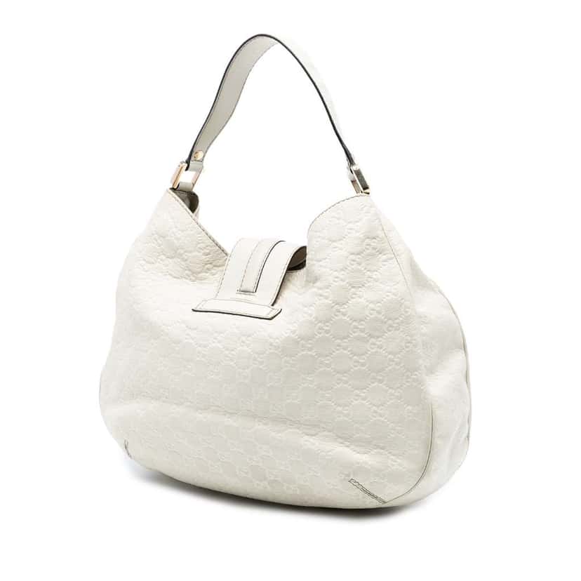 Gucci Large Guccissima New Ladies Hobo White Leather Good condition - Back View