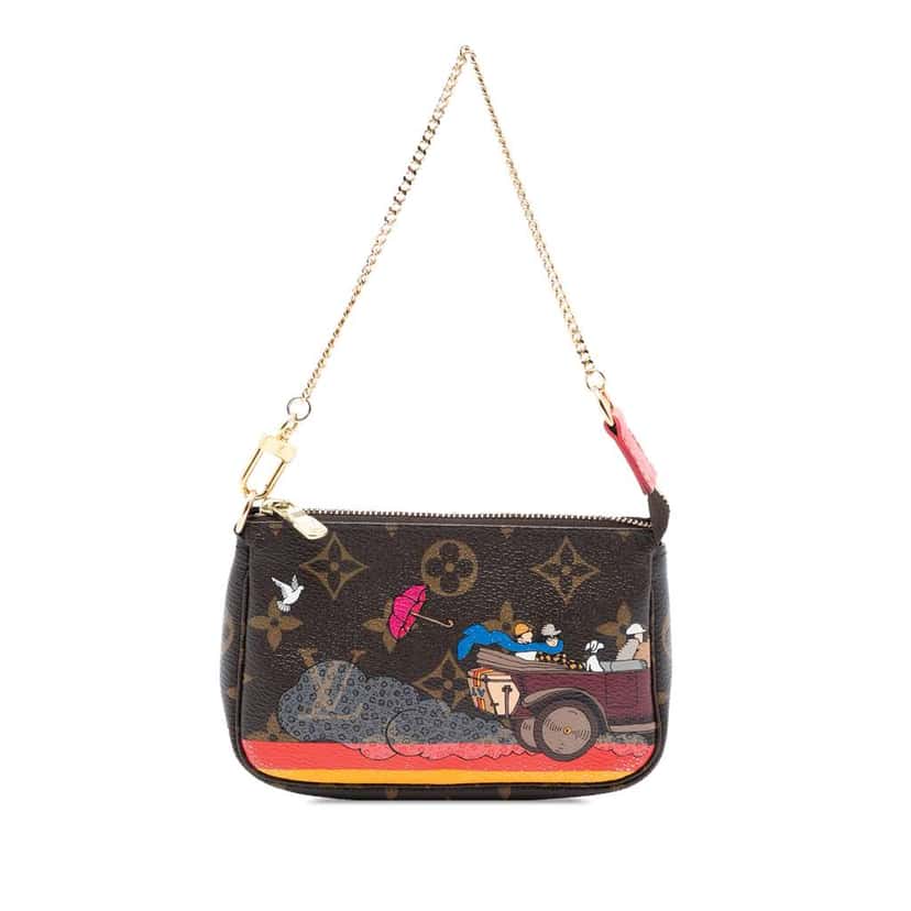 Louis Vuitton Monogram Evasion Illustre Mini Pochette Accessories Brown Good condition - Front View