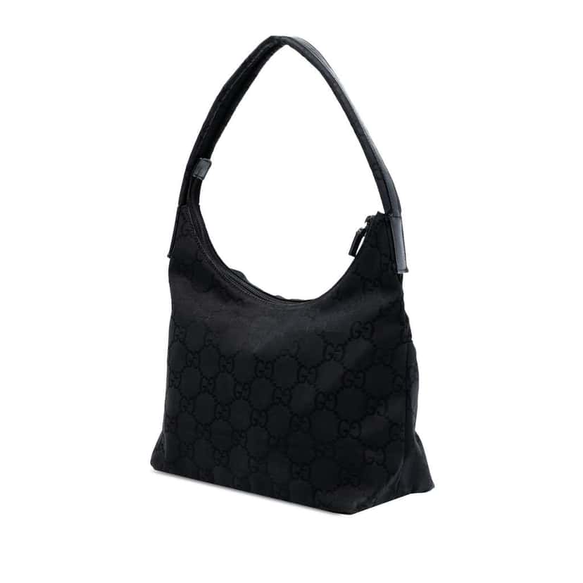 Gucci GG Canvas Shoulder Bag Black Canvas Good condition - Back View