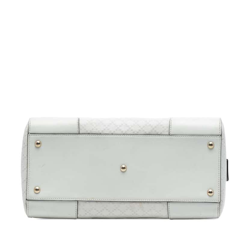 Gucci Medium Diamante Leather Boston Bag White Leather Good condition - Inside View