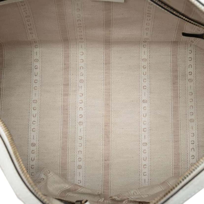 Gucci Medium Diamante Leather Boston Bag White Leather Good condition - Model View