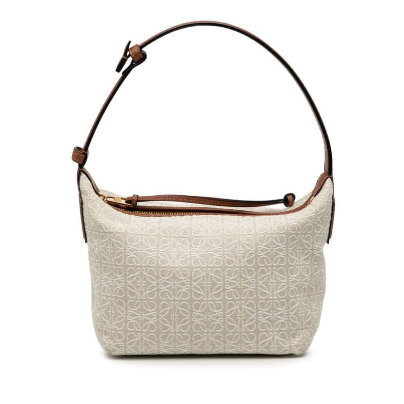 Loewe Small Anagram Jacquard Cubi Bag Brown Jacquard Good condition - Front View