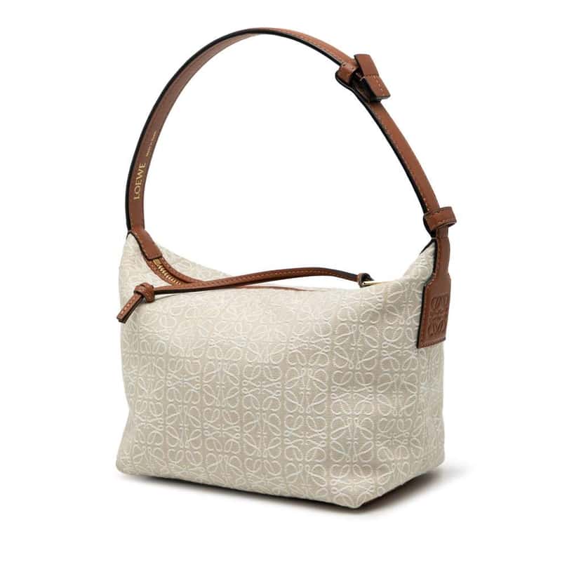 Loewe Small Anagram Jacquard Cubi Bag Brown Jacquard Good condition - Back View