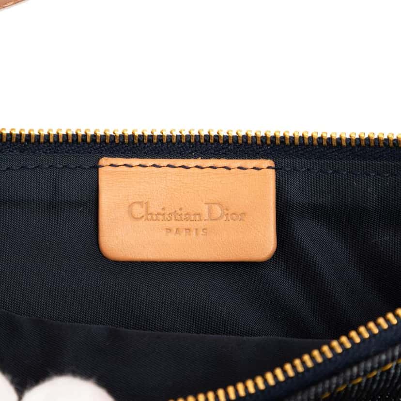 Dior Mini Denim Saddle Pochette Blue Denim Very good condition - Box View