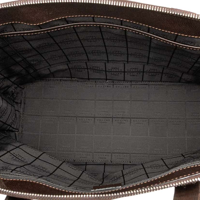 Celine Grained Calfskin Satchel Brown Leather Good condition - Model View