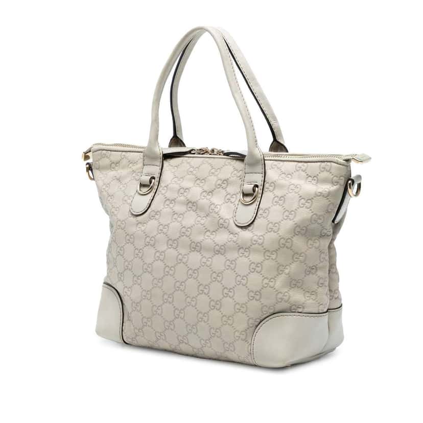 Gucci Guccissima Heart Bit Tote White Leather Good condition - Back View