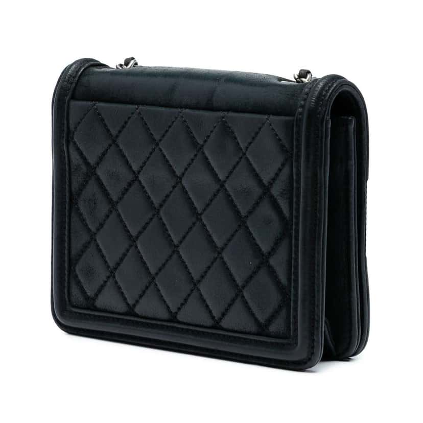 Chanel Mini Acrylic and Calfskin Boy Brick Flap Green Leather Good condition - Back View