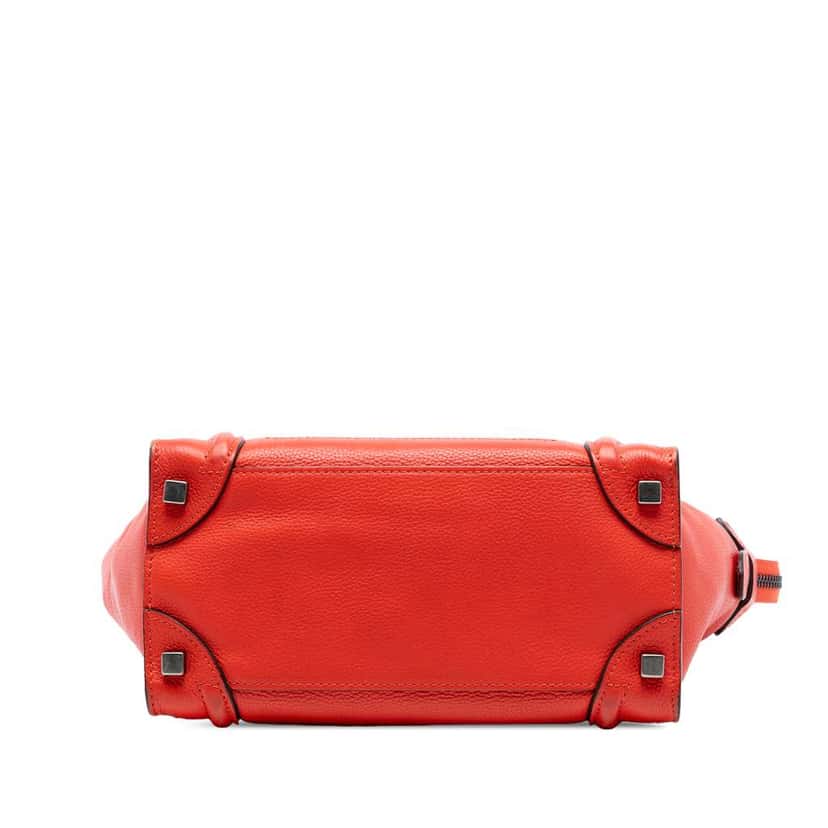 Celine Micro Leather Luggage Tote Red Leather Good condition - Inside View