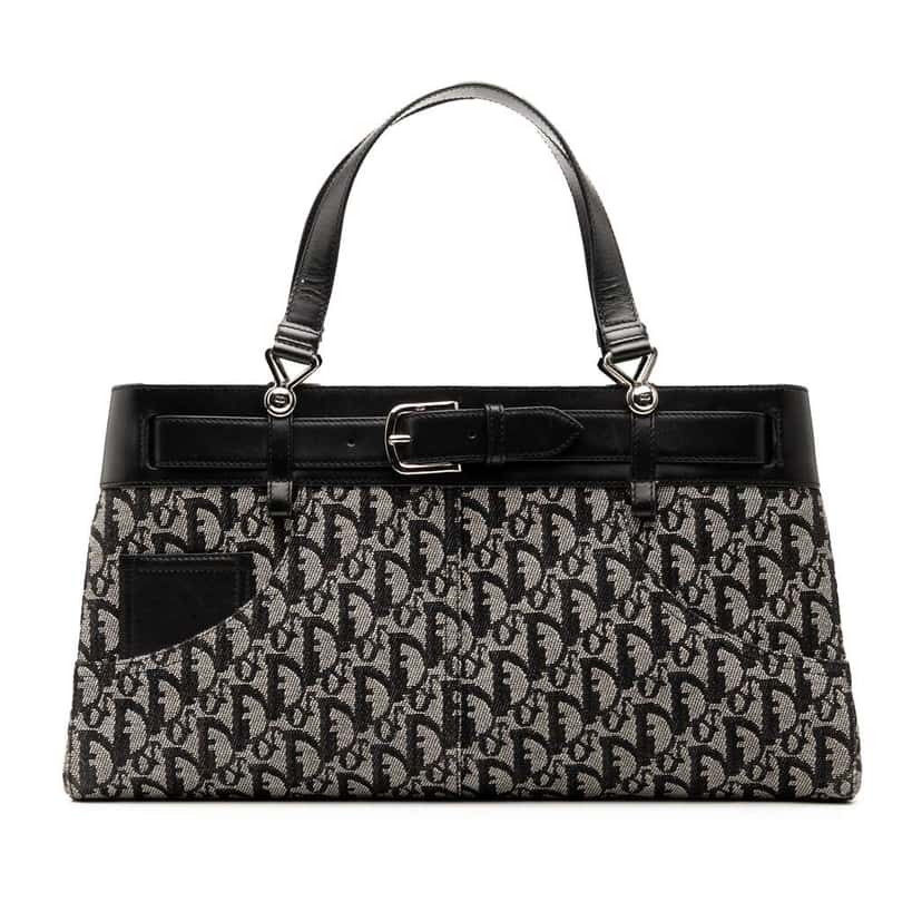 Dior Diorissimo Trotter Canvas Jeans Pocket Tote Black Canvas Good condition - Front View