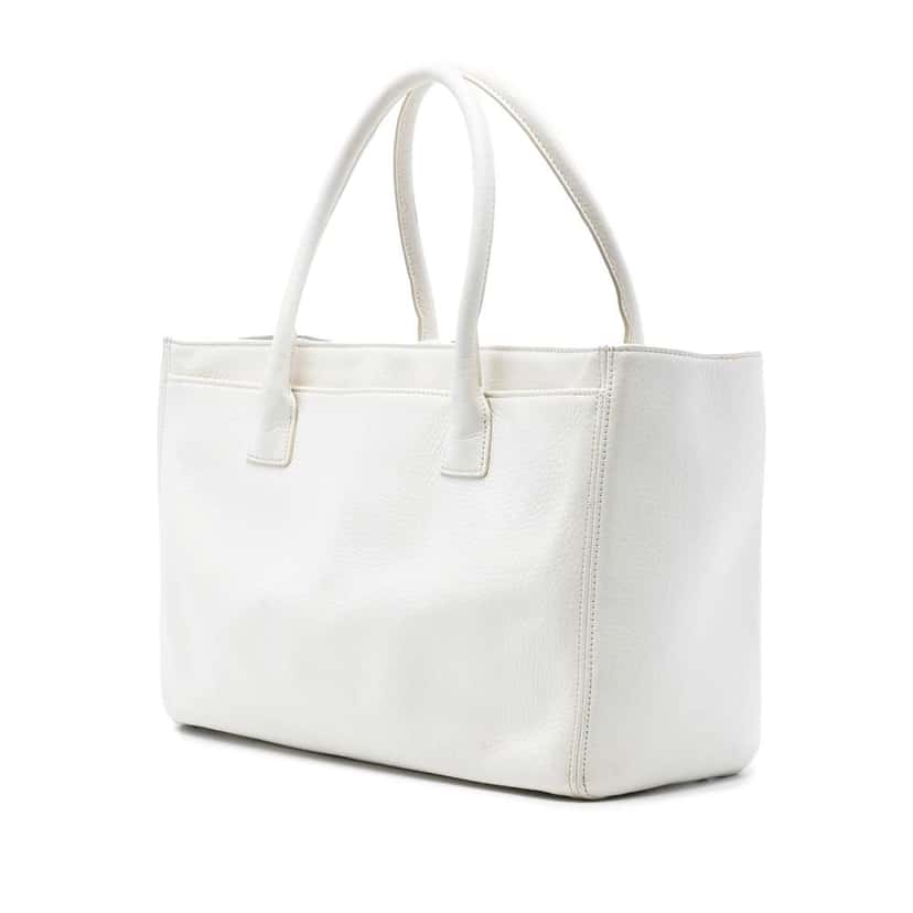 Chanel Medium Caviar Executive Cerf Tote White Leather Good condition - Back View