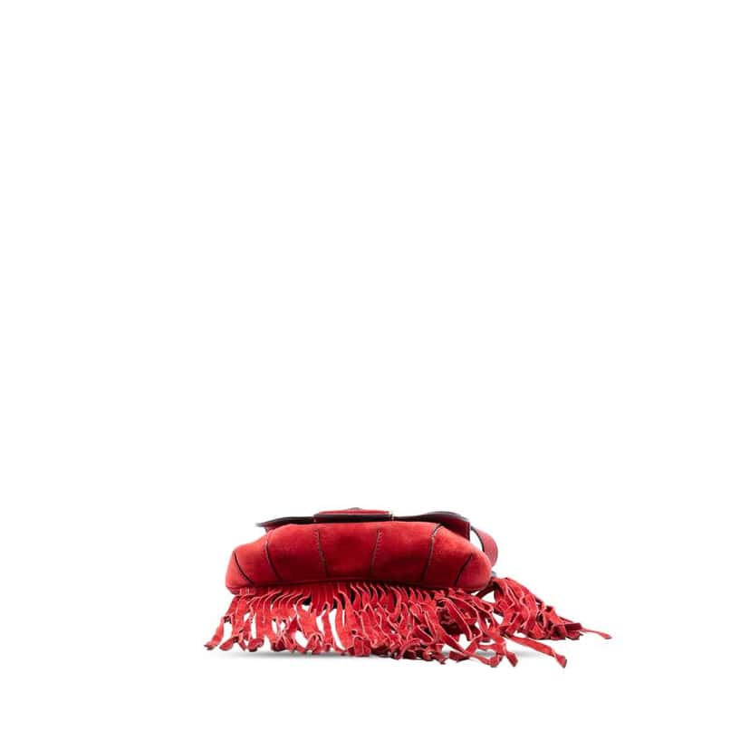 Gucci Small Leather Bamboo Nouveau Fringe Crossbody Red Leather Very good condition - Inside View