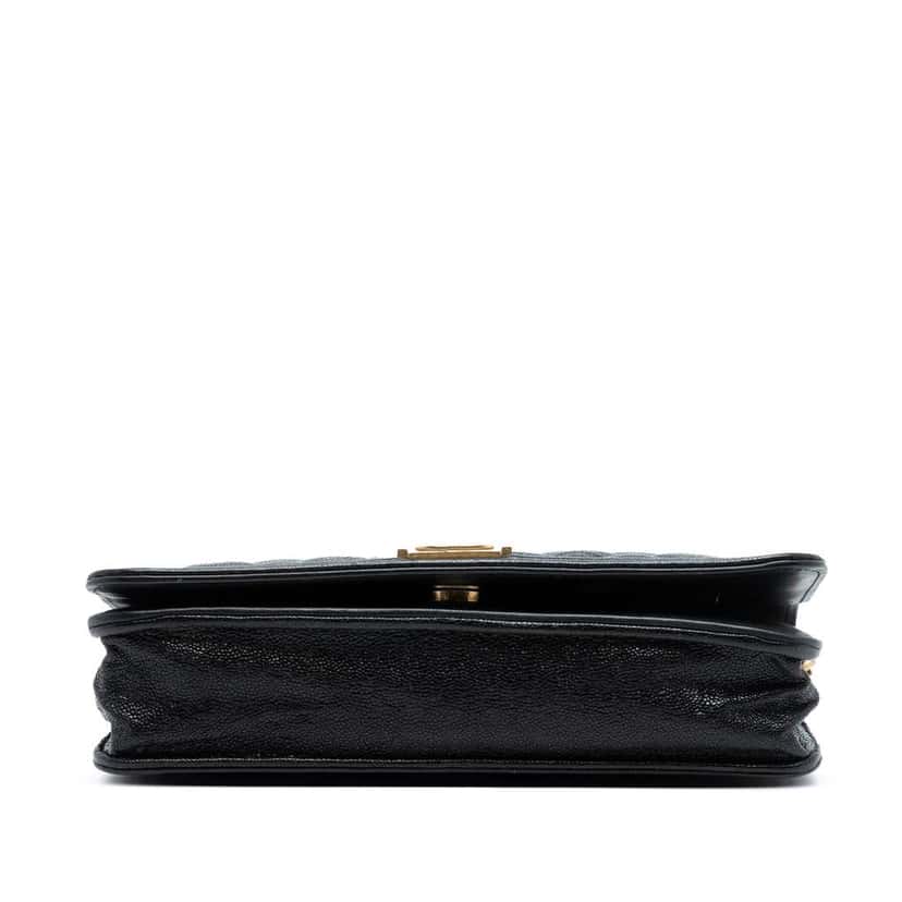 Chanel Quilted Caviar Boy Wallet on Chain Black Leather Good condition - Inside View