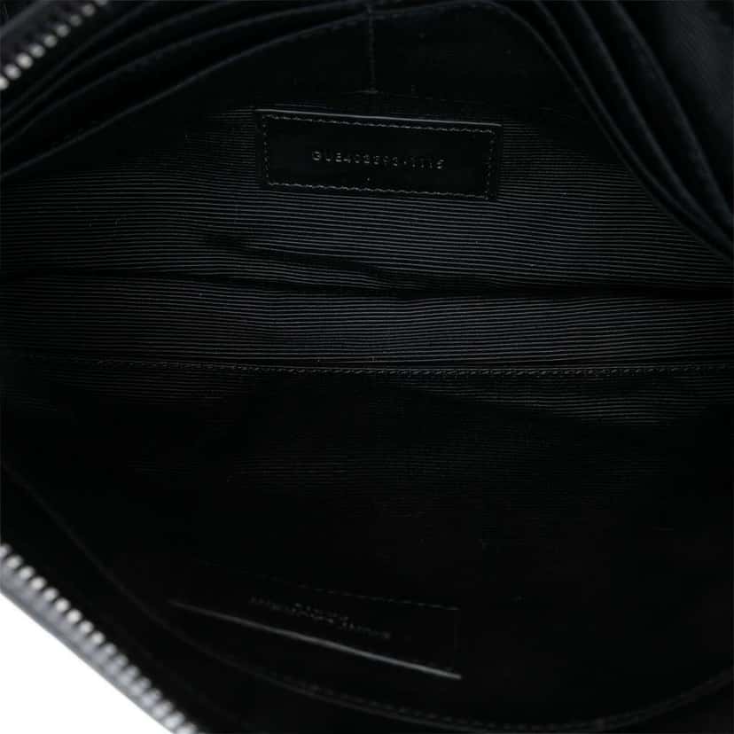 Saint Laurent Calfskin Monogram Fringe Crossbody Black Leather Good condition - Model View