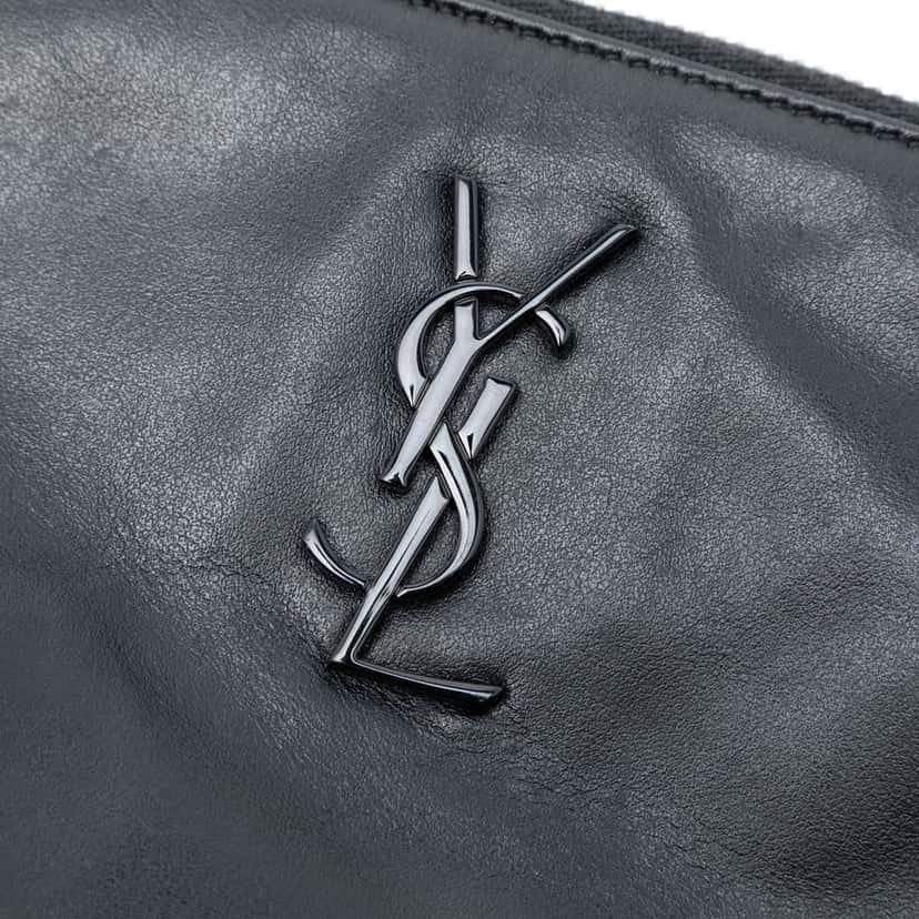 Saint Laurent Calfskin Monogram Fringe Crossbody Black Leather Good condition - Box View