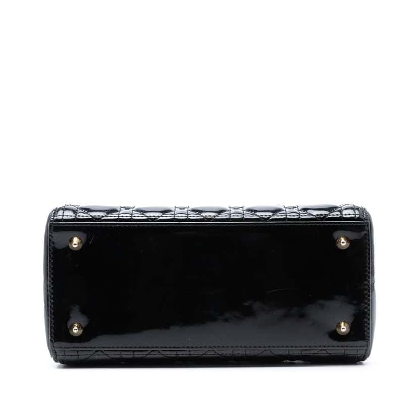 Dior Medium Patent Cannage Lady Dior Black Leather Good condition - Inside View
