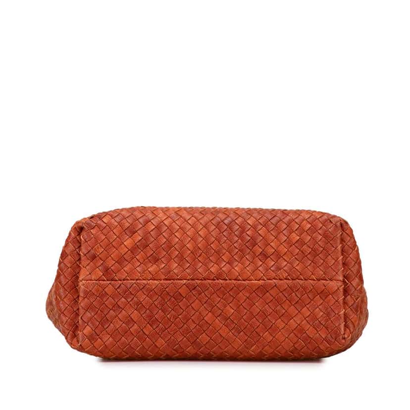 Bottega Veneta Small Lambskin Intreccio Cabat Tote Brown Leather Good condition - Inside View