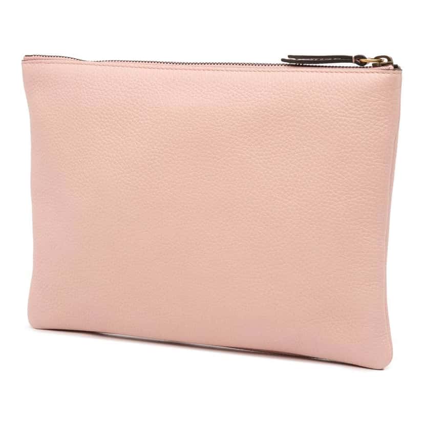 Gucci Leather Blind For Love Clutch Pink Leather Good condition - Back View