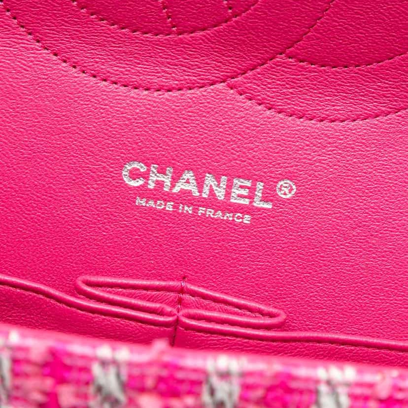 Chanel Jumbo Classic Tweed Double Flap Pink Tweed Good condition - Box View
