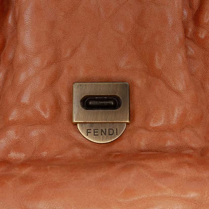 Fendi Medium Leather B Bag Top Handle Bag Brown Leather Good condition - Box View