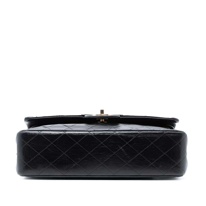 Chanel Medium Classic Lambskin Double Flap Black Leather Good condition - Inside View