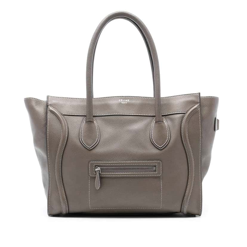 Celine Large Grained Calfskin Luggage Tote Brown Leather Good condition - Front View