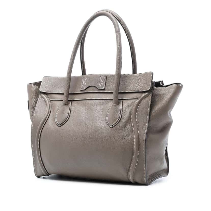 Celine Large Grained Calfskin Luggage Tote Brown Leather Good condition - Back View