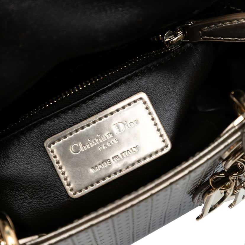 Dior Mini Metallic Patent Microcannage Ombre Lady Dior Gold Leather Good condition - Box View