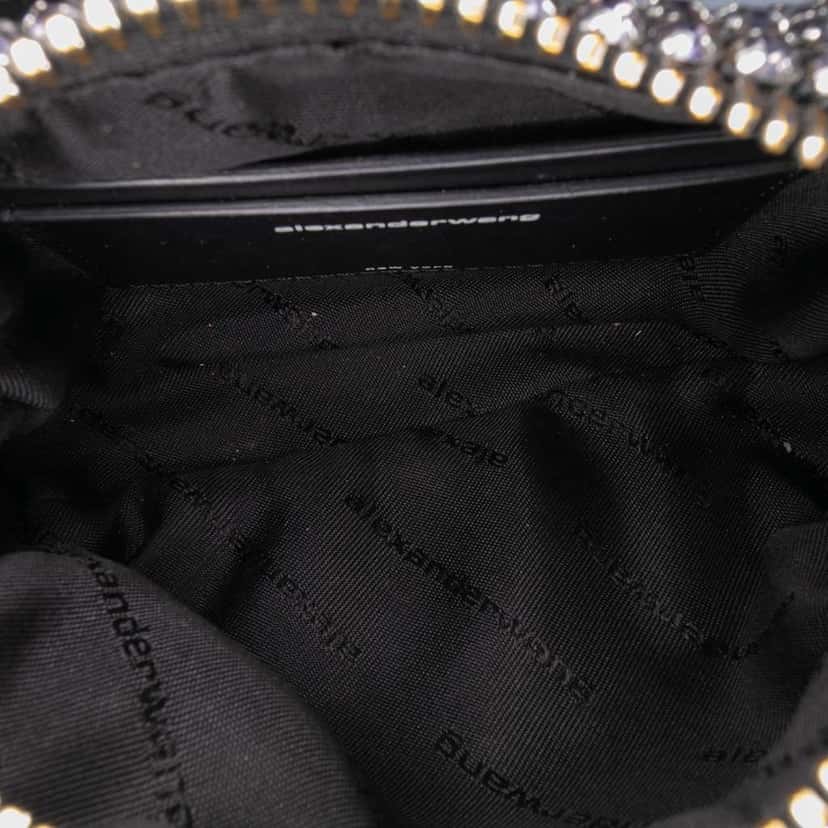 Alexander Wang Mesh Crystal Heiress Pouch Black Polyester Very good condition - Model View