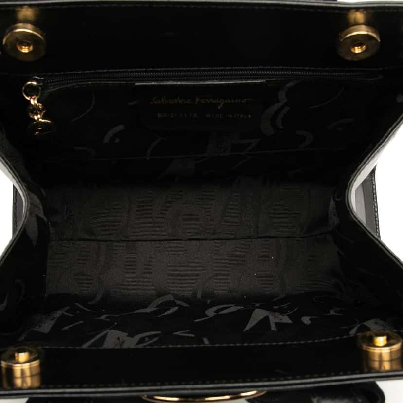 Salvatore Ferragamo Leather Vara Bow Satchel Black Leather Good condition - Model View