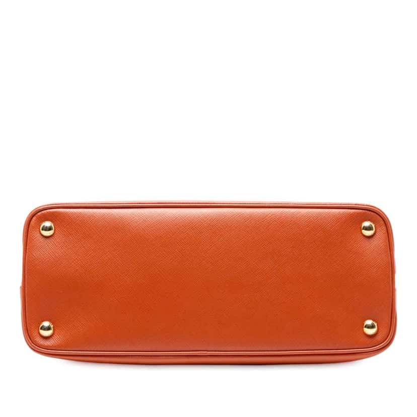 Prada Medium Saffiano Lux Promenade Satchel Orange Leather Good condition - Inside View