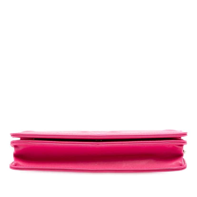 Chanel Quilted Lambskin Korean Garden Wallet on Chain Pink Leather Very good condition - Inside View