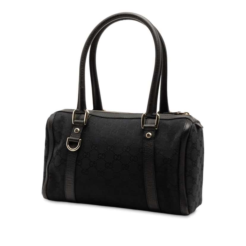 Gucci GG Canvas Abbey D Ring Boston Bag Black Canvas Good condition - Back View
